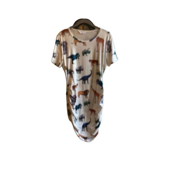 Shenshen women’s novelty, animal, print, side, ruched, dress size large - Picture 2 of 5